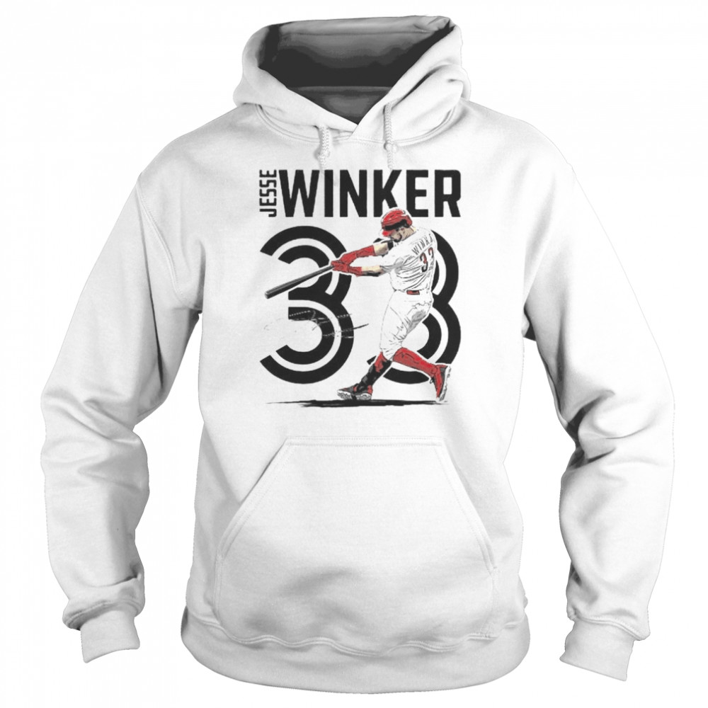 Cincinnati Reds Jesse Winker #33 inline signature shirt Unisex Hoodie