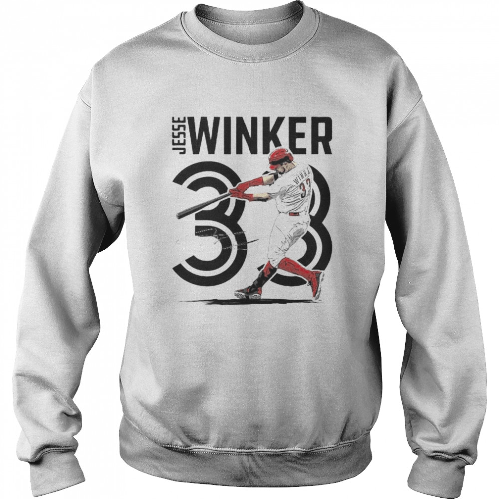 Cincinnati Reds Jesse Winker #33 inline signature shirt Unisex Sweatshirt