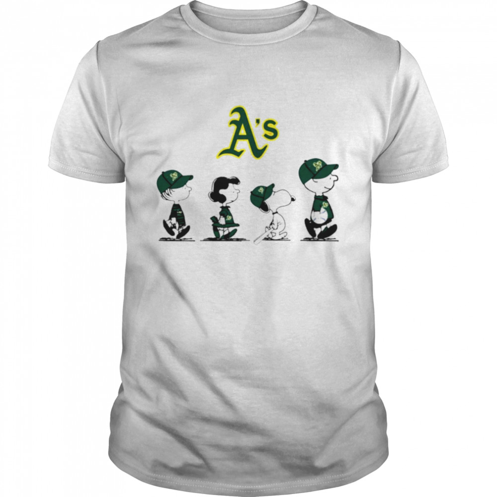 Peanuts Characters Oakland Athletics Baseball shirt - Kingteeshop