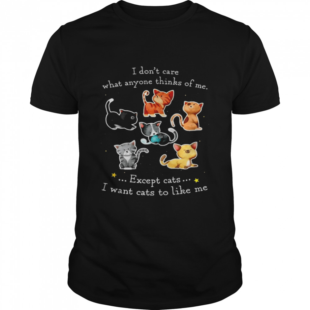 I Don’t Care What Anyone Thinks Of Me Except Cats I Want Cats To Like Me T-shirt