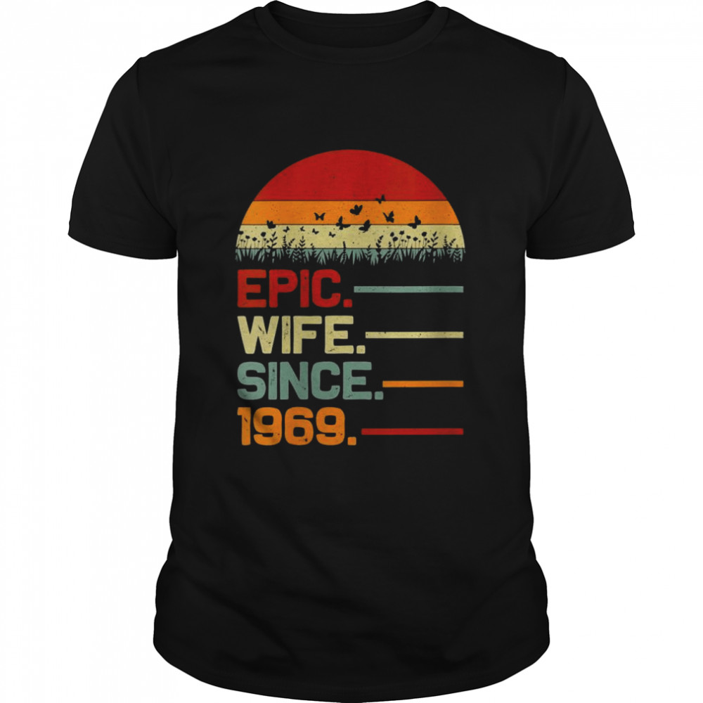 Retro 52nd Wedding Anniversary for Her Epic Wife Since 1969  Classic Men's T-shirt