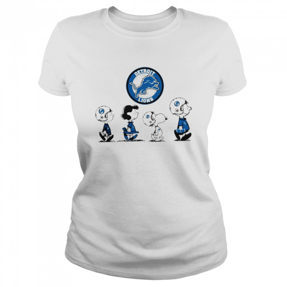 Snoopy and charlie brown and friends detroit lions logo shirt - Kingteeshop