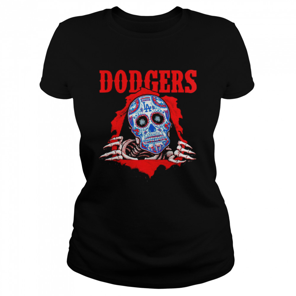 Retro Los Angeles Dodgers Logo Cool Skeleton All Over Print