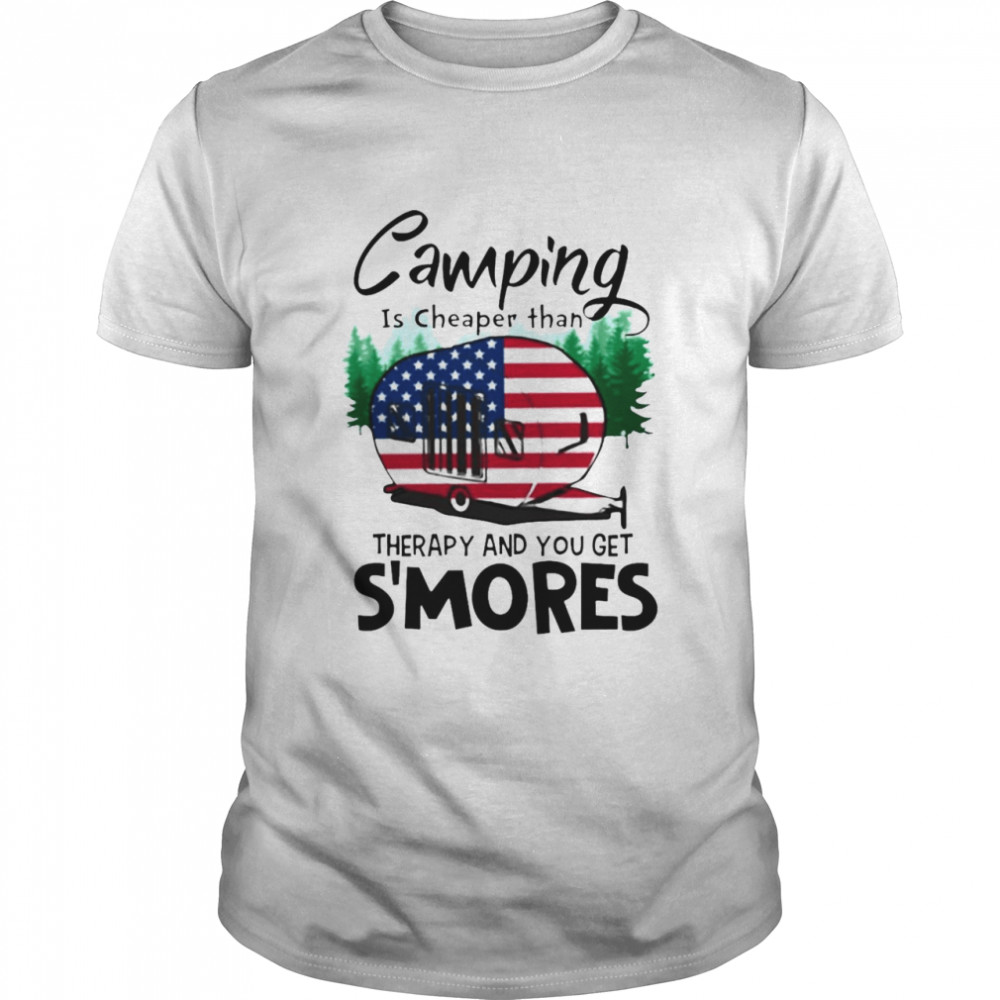 Camping Is Cheaper Than Therapy And You Get S’mores T-shirt Classic Men's T-shirt