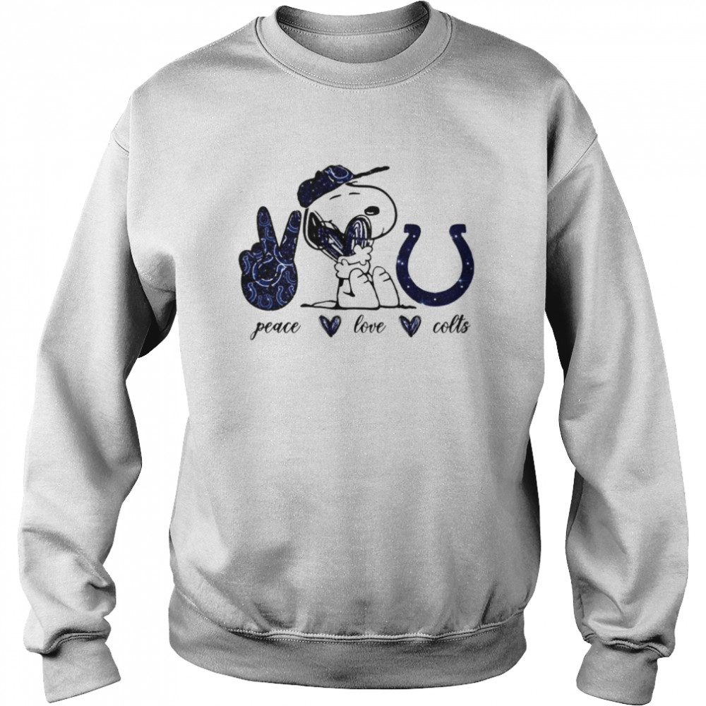 Snoopy peace love Indianapolis Colts shirt - Kingteeshop