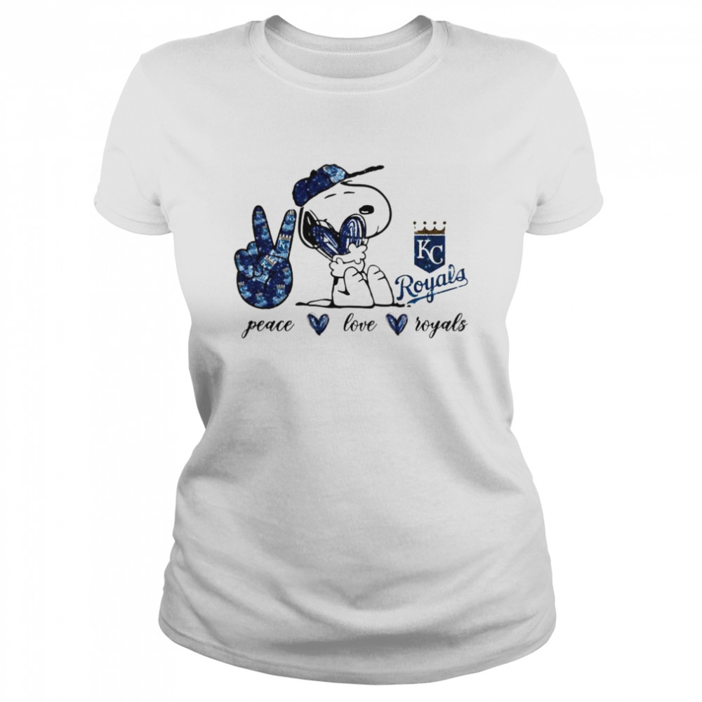 Snoopy peace love Kansas City Royals shirt - Kingteeshop