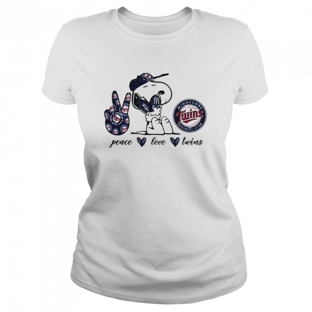 Snoopy Peace Love Minnesota Twins Shirt, hoodie, sweater, long