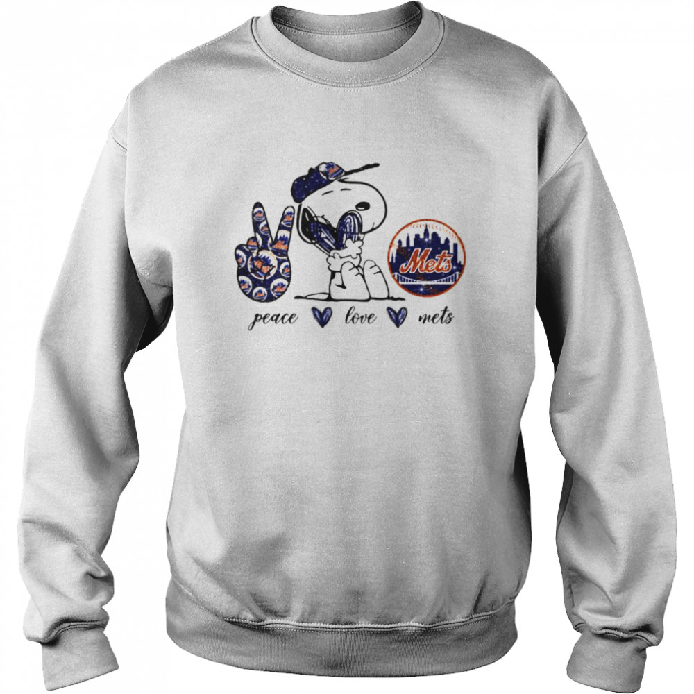 Snoopy New York Mets Peace Love Mets shirt, hoodie, sweater, long