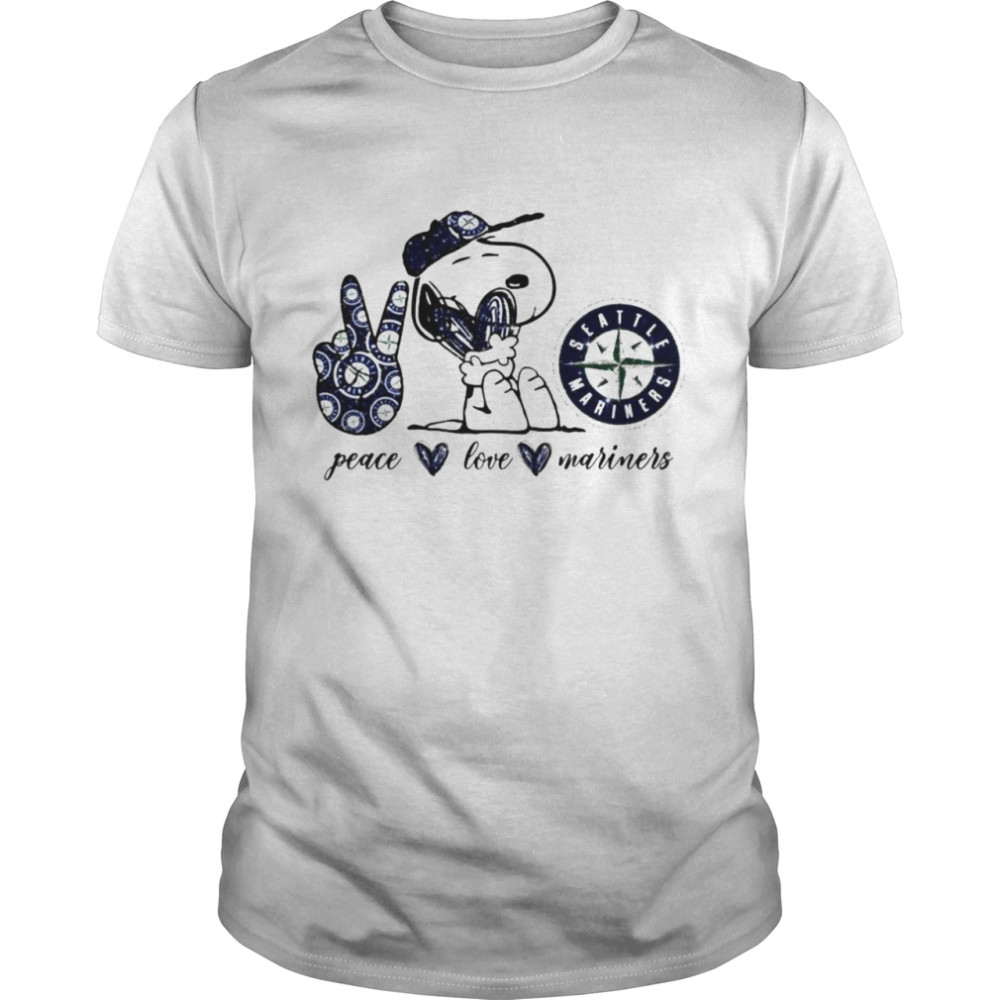Snoopy peace love Seattle Mariners shirt - Kingteeshop