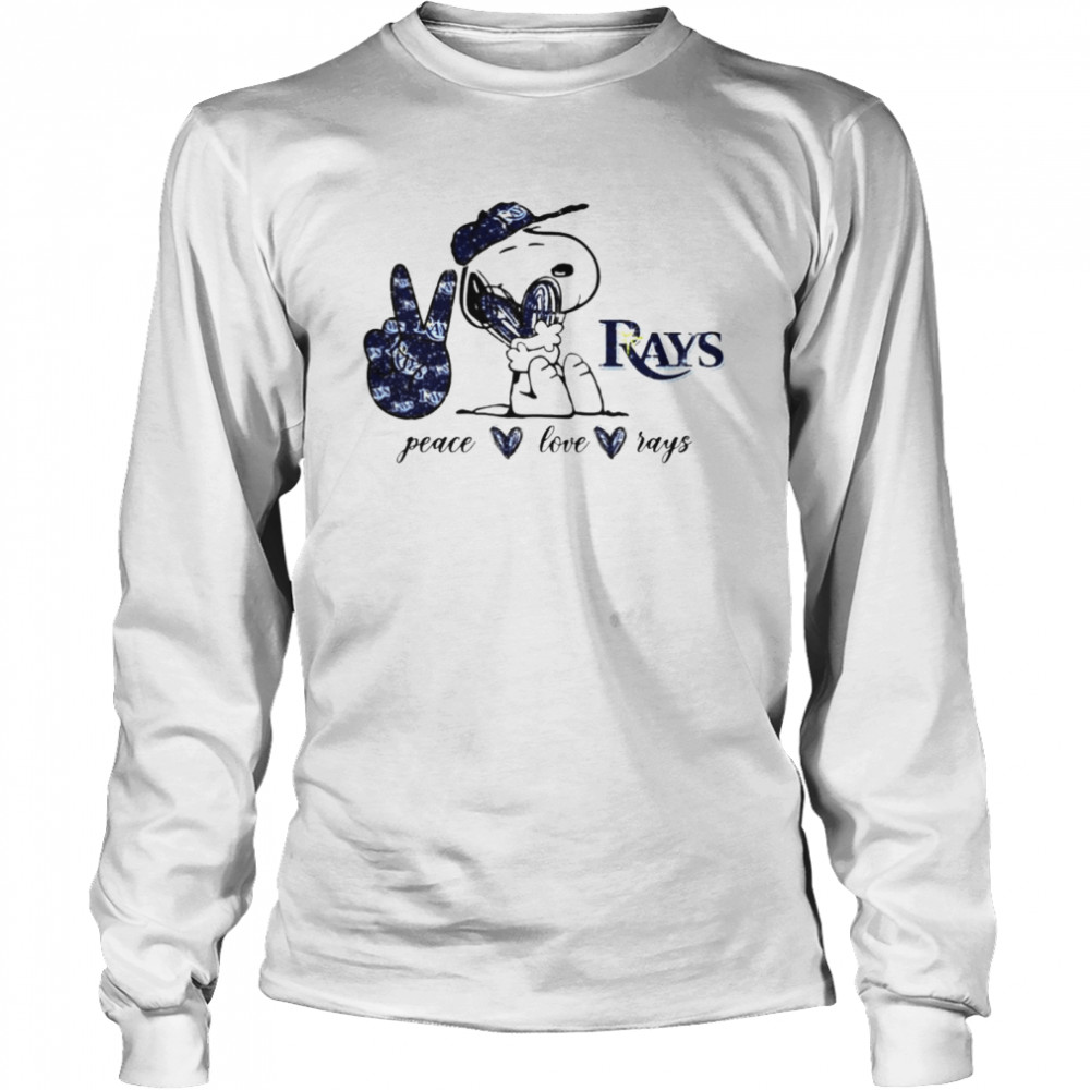 Snoopy Peace Love Tampa Bay Rays Shirt, hoodie, sweater and long sleeve