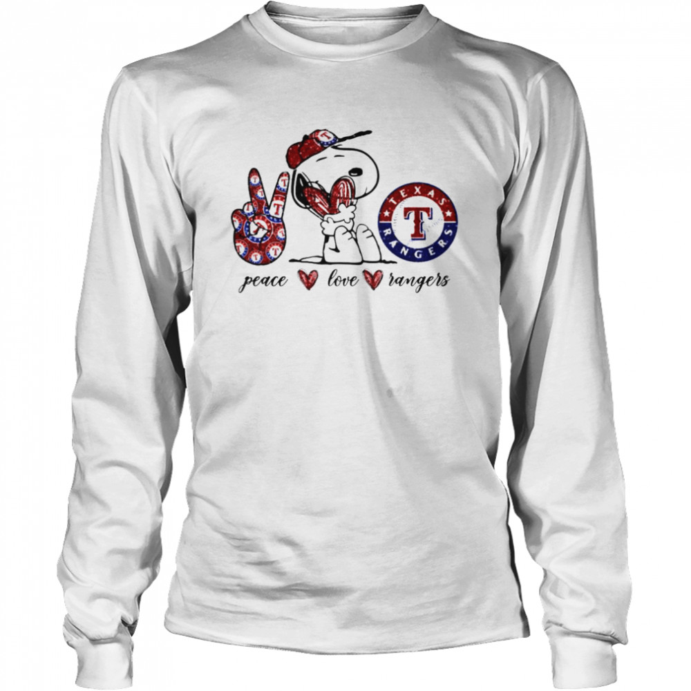 Snoopy peace love Texas Rangers shirt - Kingteeshop