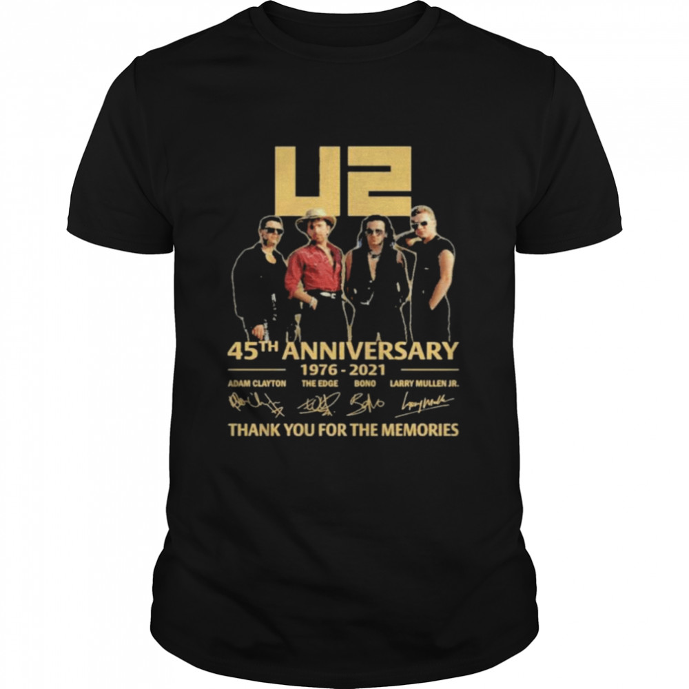 U2 45th anniversary 1976 2021 thank you for the memories signature shirt Classic Men's T-shirt