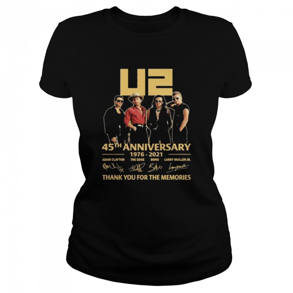 U2 45th anniversary 1976 2021 thank you for the memories signature shirt Classic Women's T-shirt