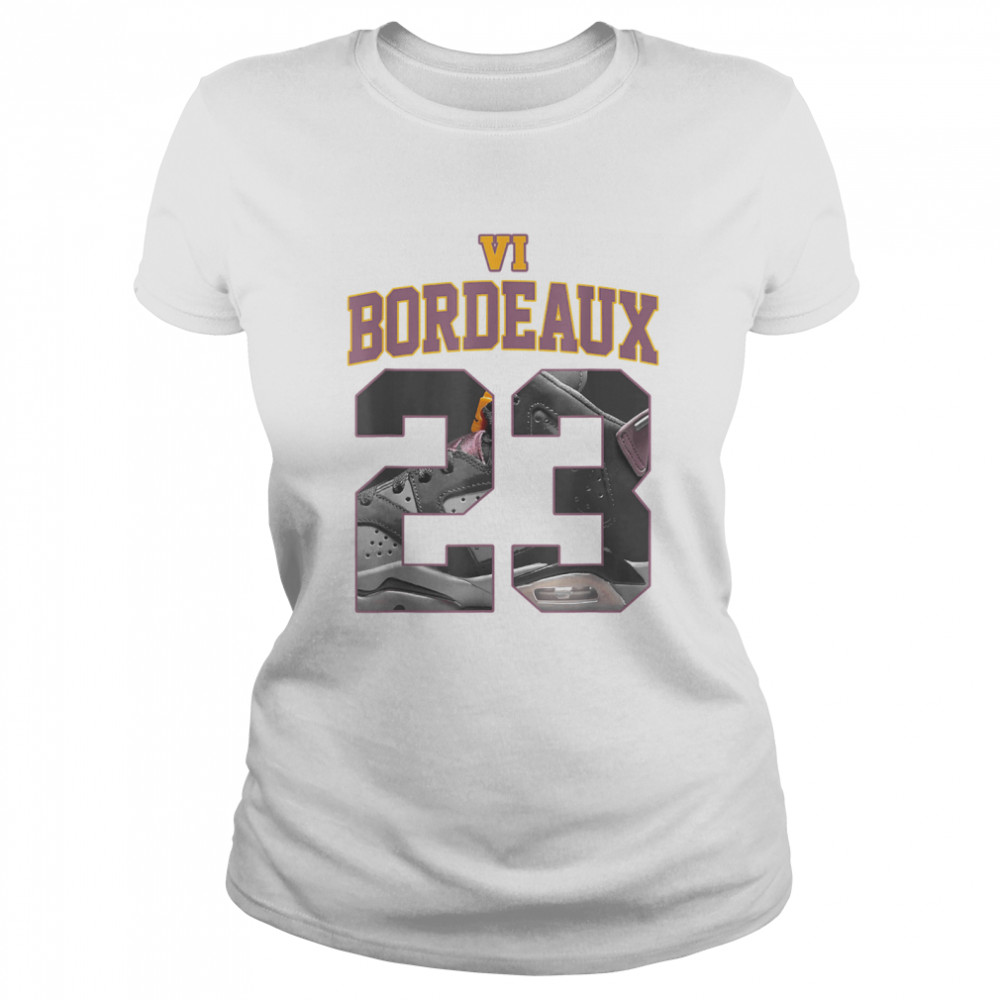 6 Bordeaux Sneaker Match Number 23 Sneaker Drip Halloween shirt Classic Women's T-shirt