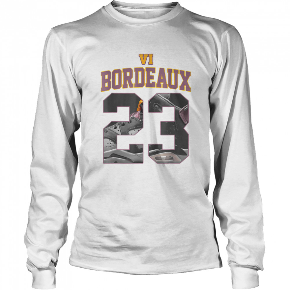 6 Bordeaux Sneaker Match Number 23 Sneaker Drip Halloween shirt Long Sleeved T-shirt