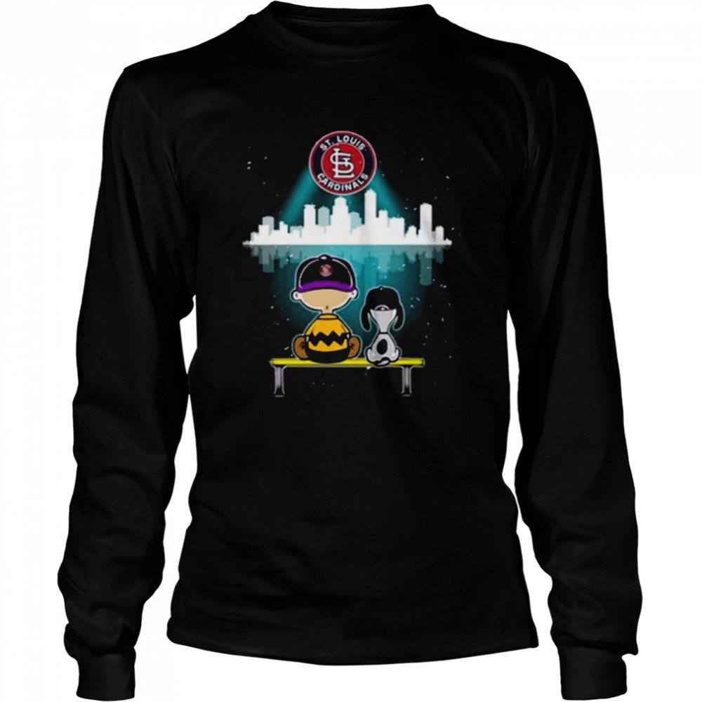 Charlie Brown And Snoopy Watching City St. Louis Cardinals T-Shirt