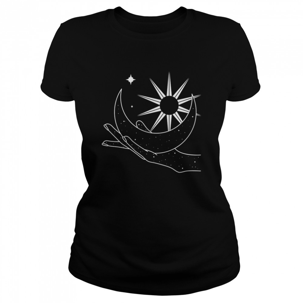 Alchemy Occult Gothic Cosmic Moon Sun Hand  Classic Women's T-shirt