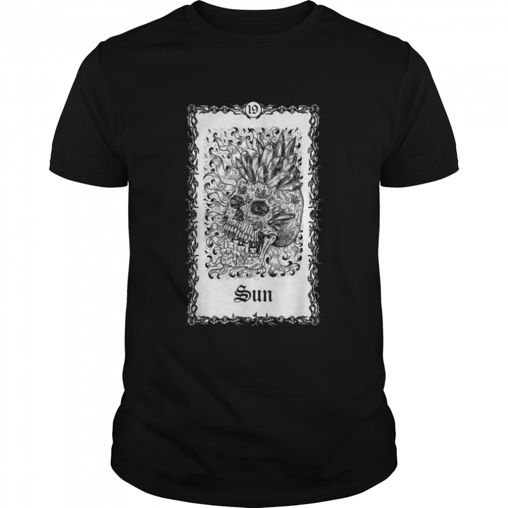 Sun Tarot Card  Skull Goth Punk Magic Occult Art  Classic Men's T-shirt