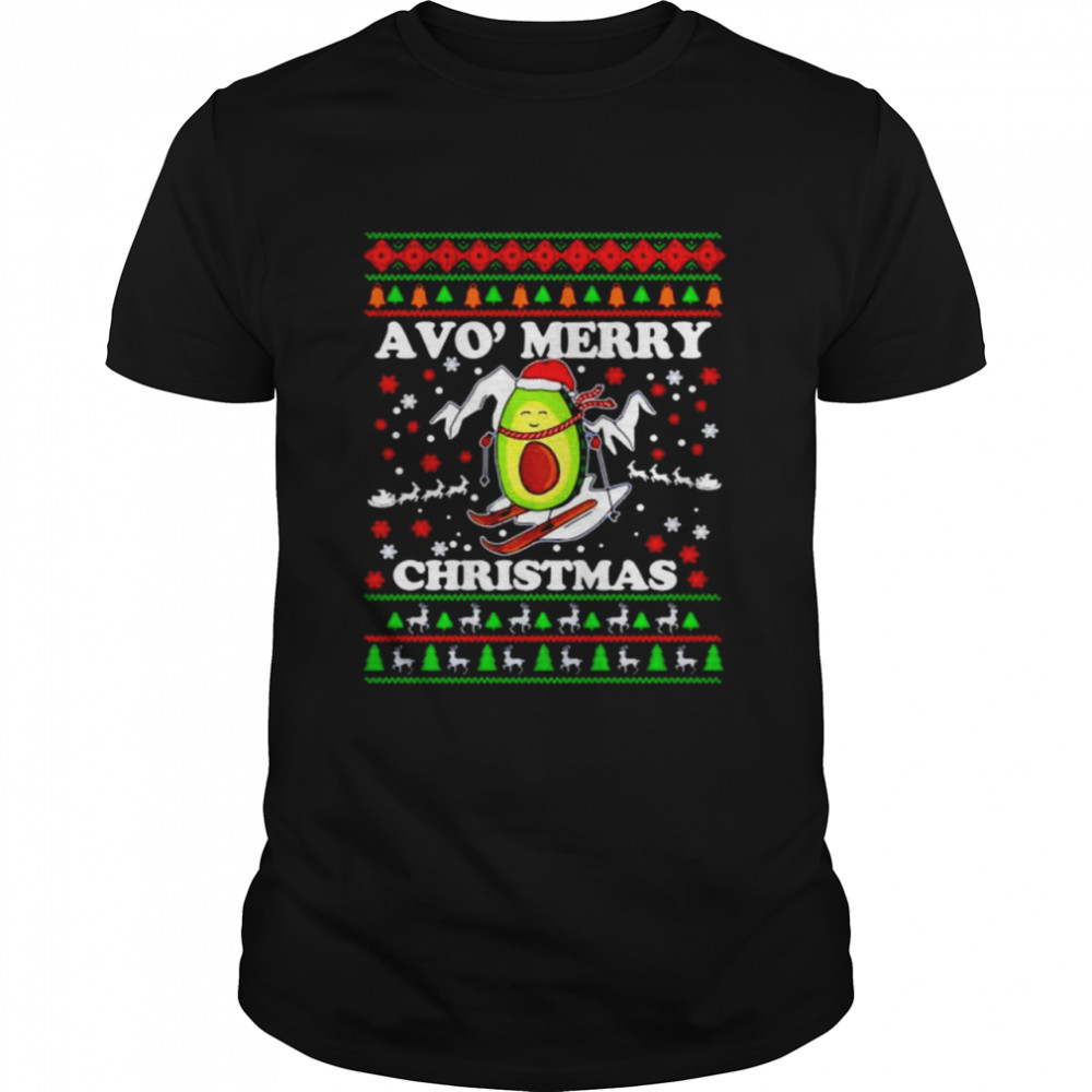 avocado Snow slide merry Christmas shirt Classic Men's T-shirt