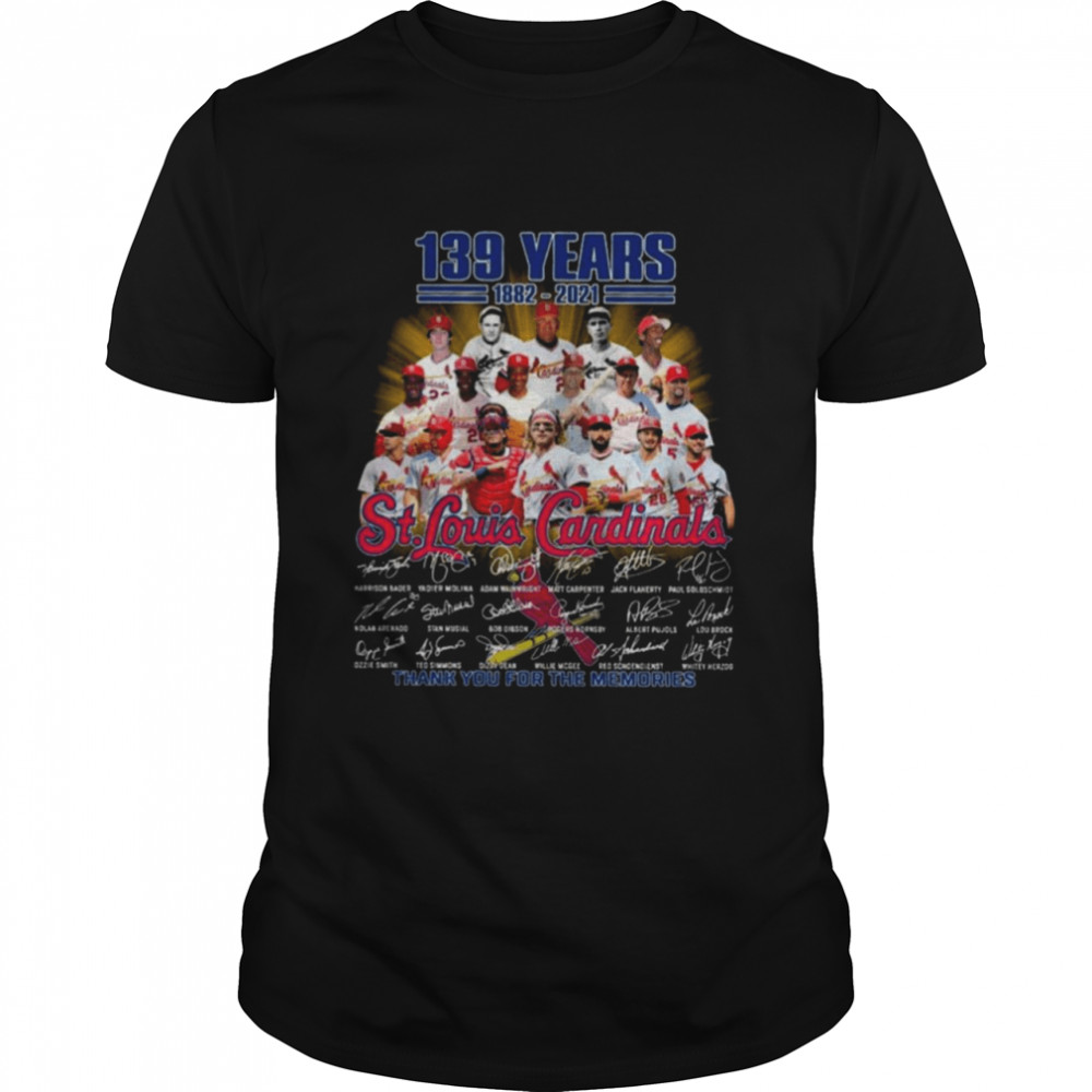 Official official 139 years 1882 2021 St Louis Cardinals Signatures Thank You For The Memories Signatures  Classic Men's T-shirt