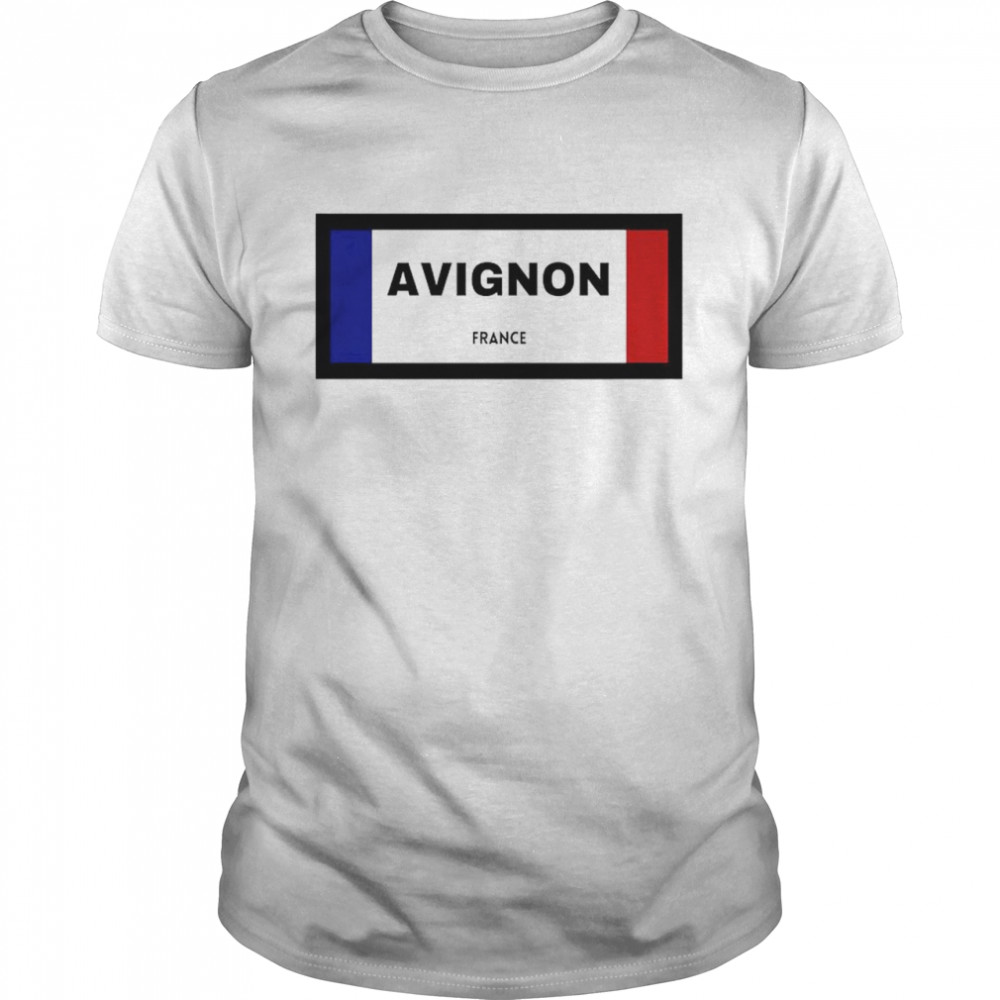 Avignon city in French flag shirt