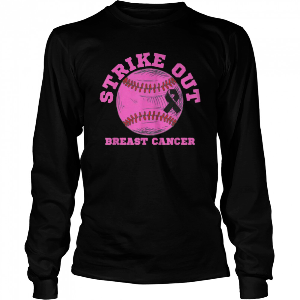 Strike Out Cancer Breast Cancer Awareness Baseball T-Shirt