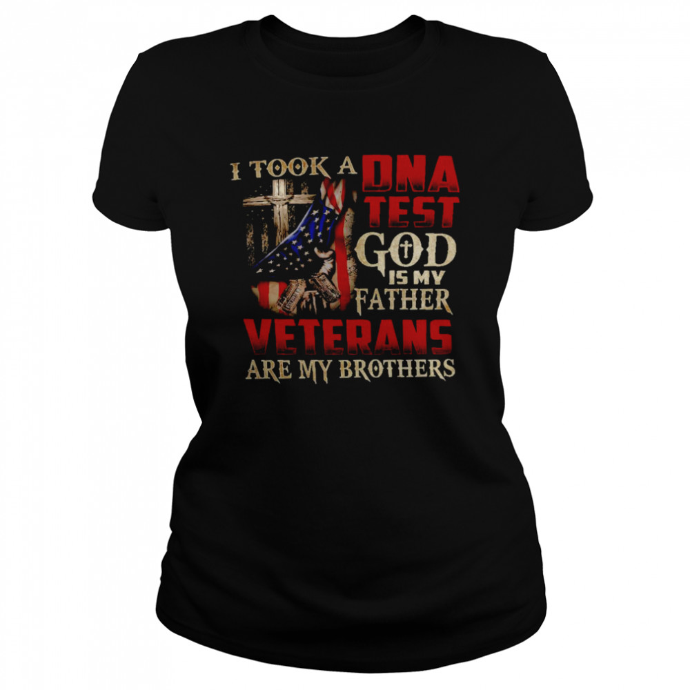I Took A DNA Test And God Is My Father Cross Eagle New Men's Shirt Veterans Tee 