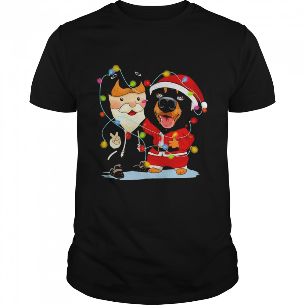Rottweiler and Dachshund peace Merry Christmas 2021 shirt Classic Men's T-shirt