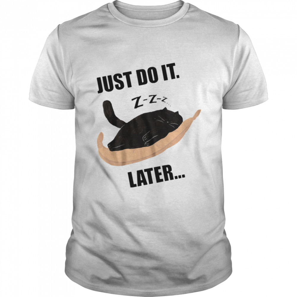 Cat Just do it later shirt