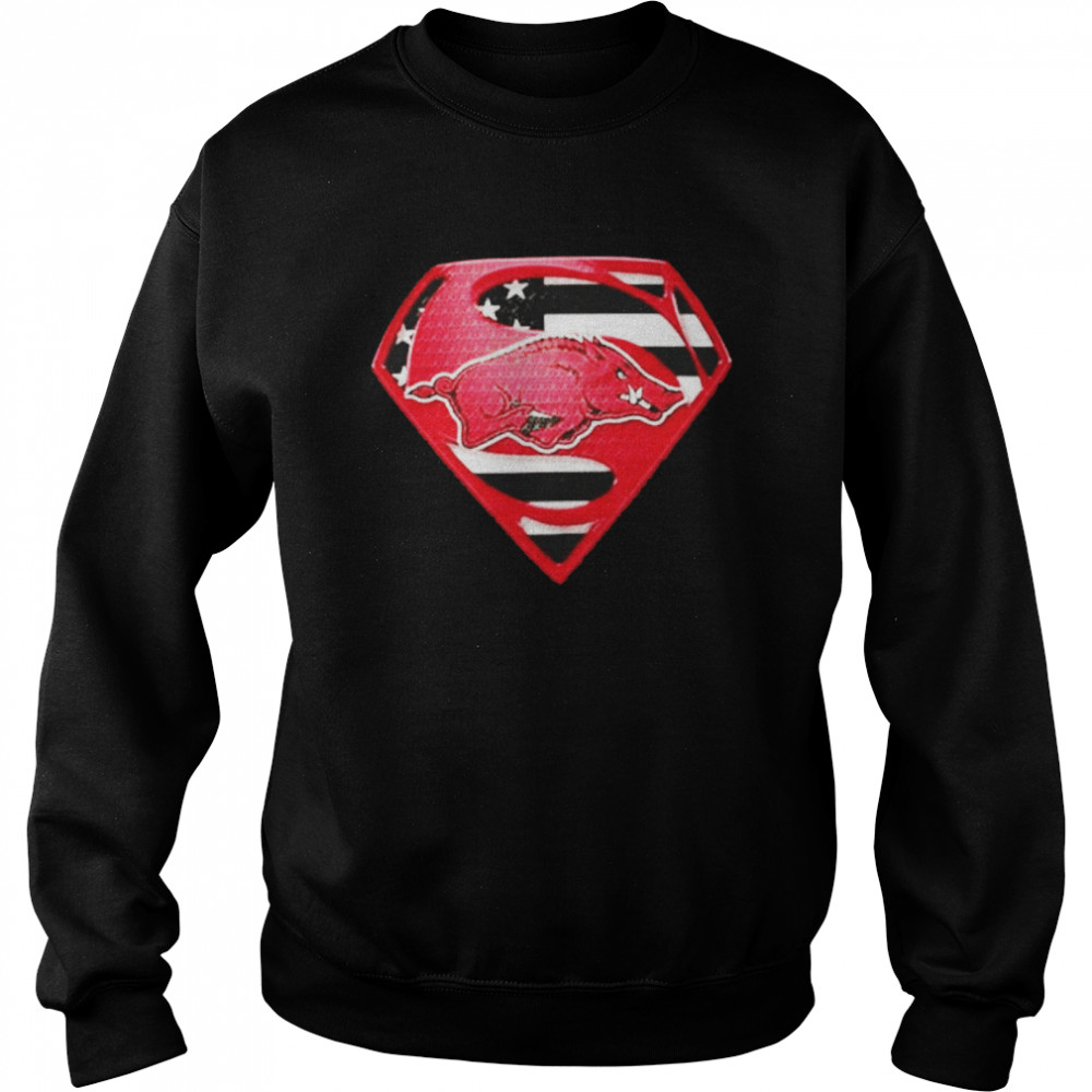 Malaise Gemengd been Best arkansas Razorback Superman America Flag shirt - Kingteeshop