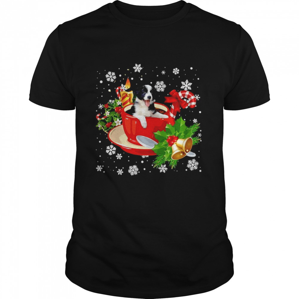 Border Collie Christmas Dog  Classic Men's T-shirt
