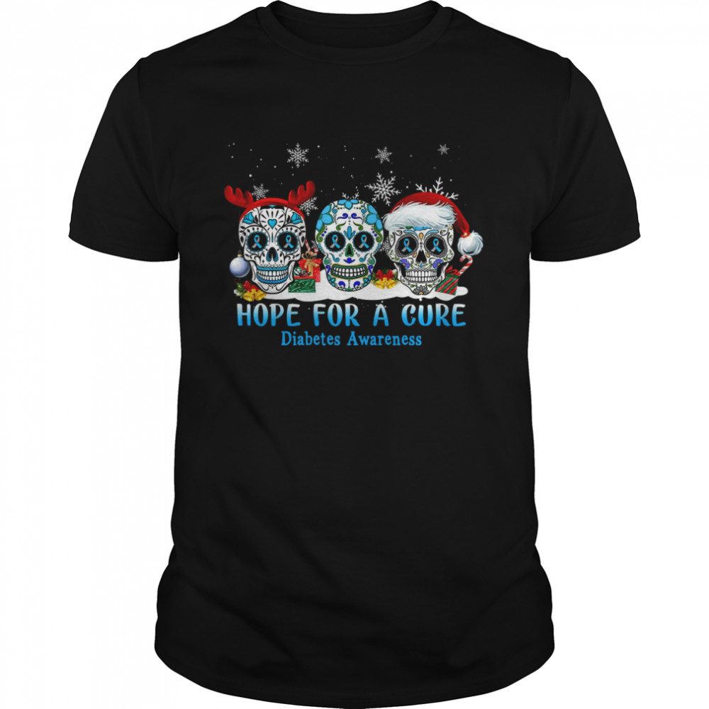 Skulls Hope For A Cure Diabetes Awareness Shirt