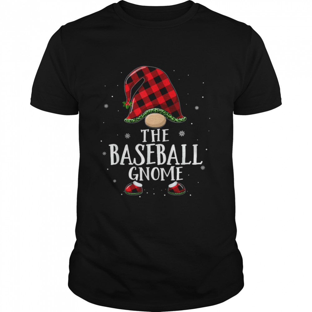 Baseball Gnome Plaid Matching Family Christmas Pajama T-Shirt