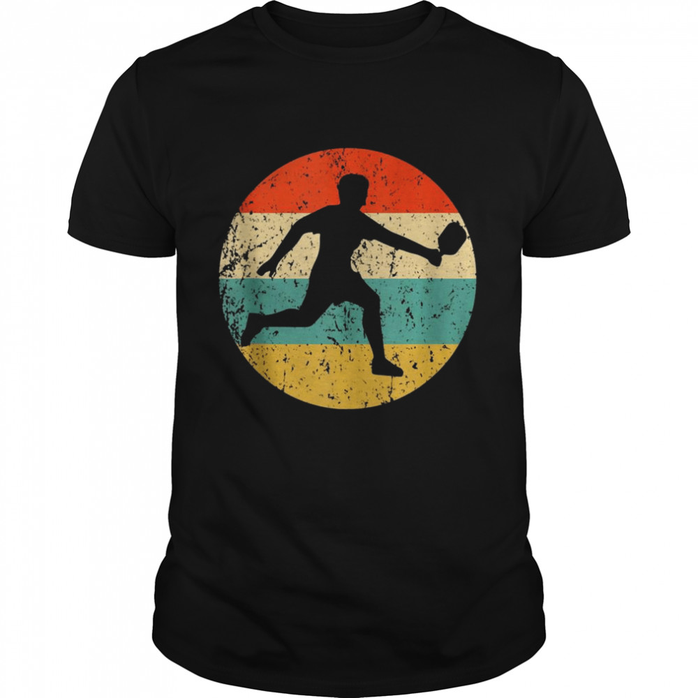 Pickleball Player Silhouette Retro Sports  Classic Men's T-shirt