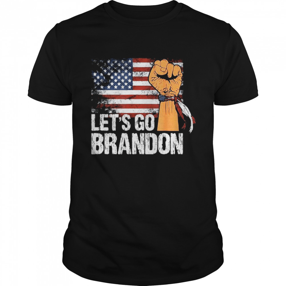 Vintage Let’s Go Brandon Chant American Flag T-Shirt