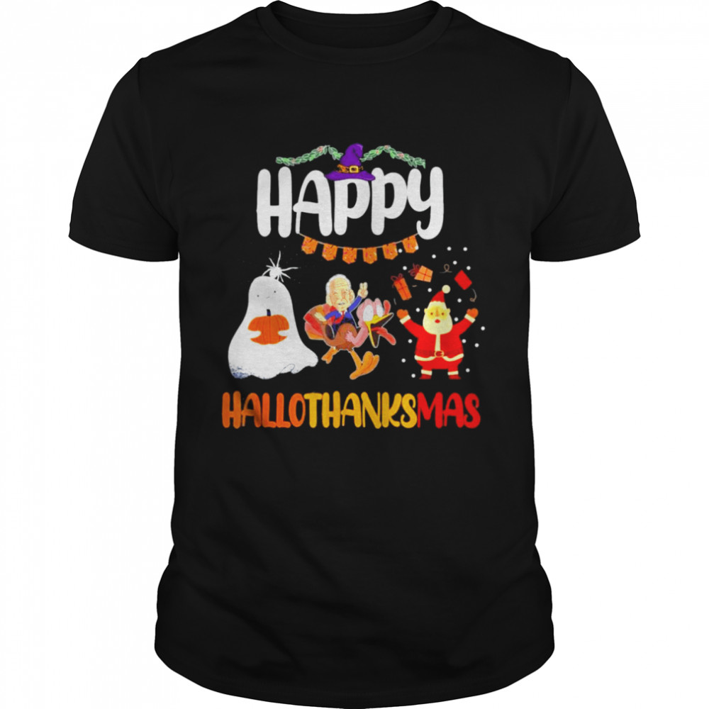 Hallothanksmass happy halloween thanksgiving christmas Gift Tee Shirt