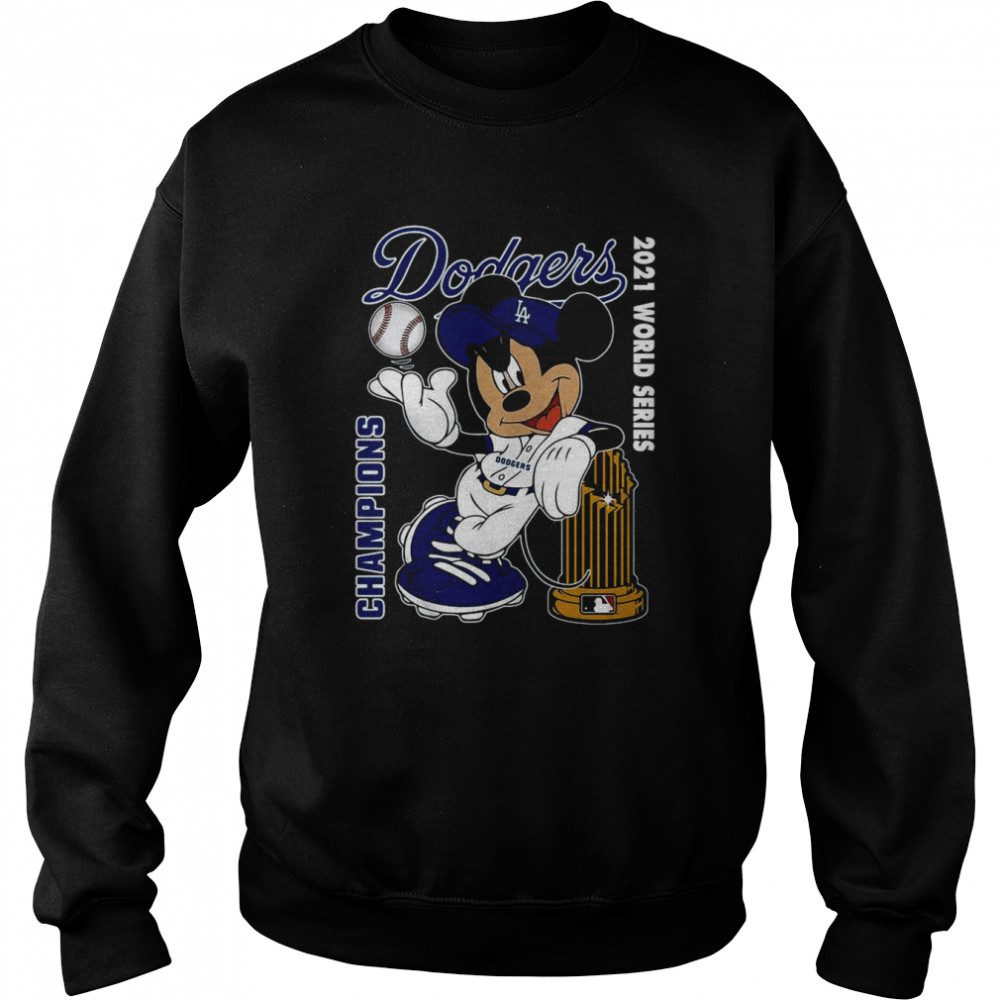 2021 Mickey Mouse Los Angeles Dodgers 2021 World Series Champions