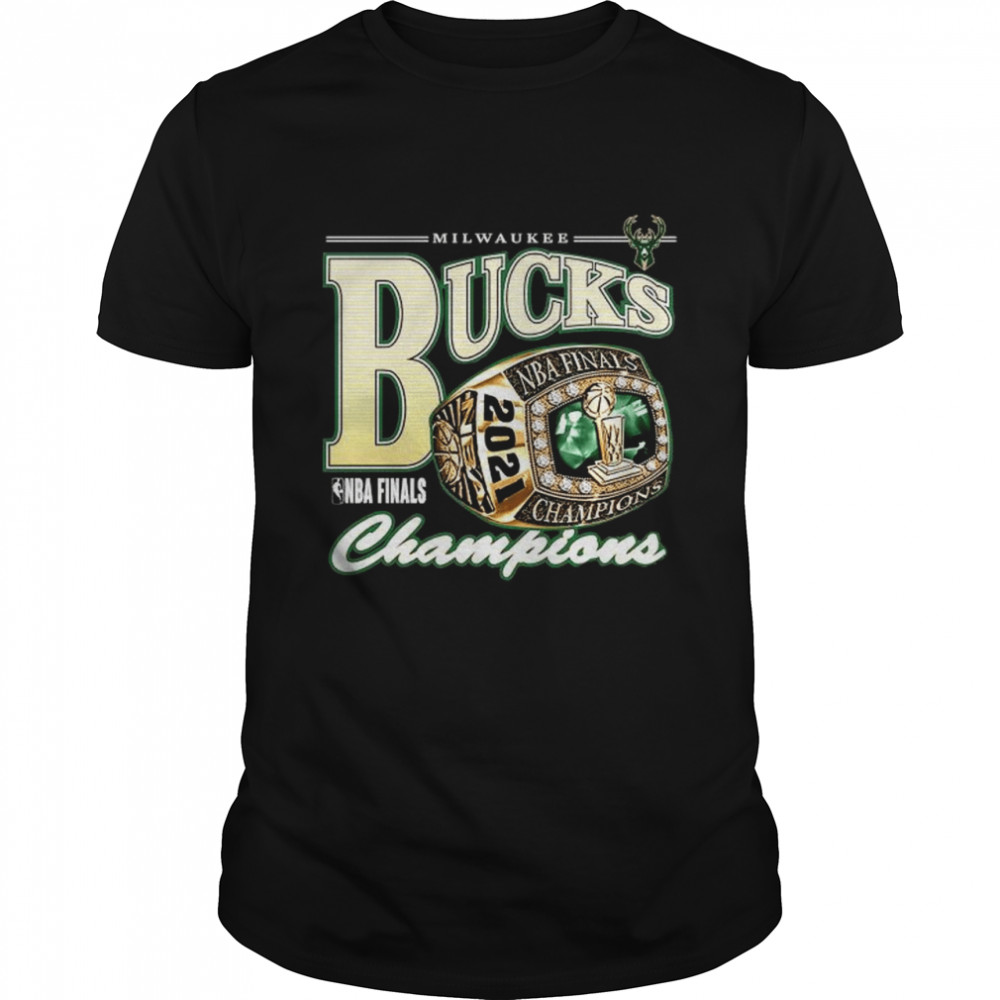 Men’s Fanatics Branded Black Milwaukee Bucks 2021 NBA Finals Champions Big & Tall Ring Bling T-Shirt