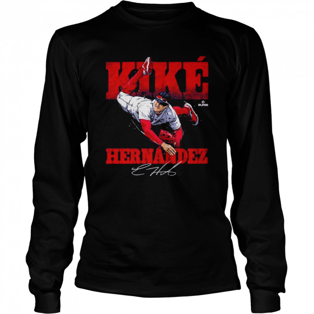 Enrique Hernandez Throw Boston Red Sox Signature  Long Sleeved T-shirt