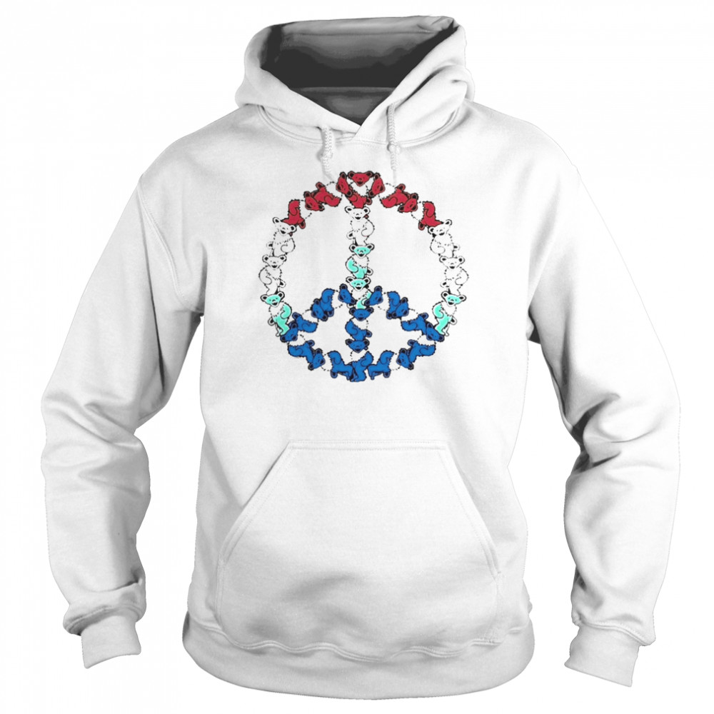 grateful Dead Peace Symbol Dancing Bears Unisex Hoodie