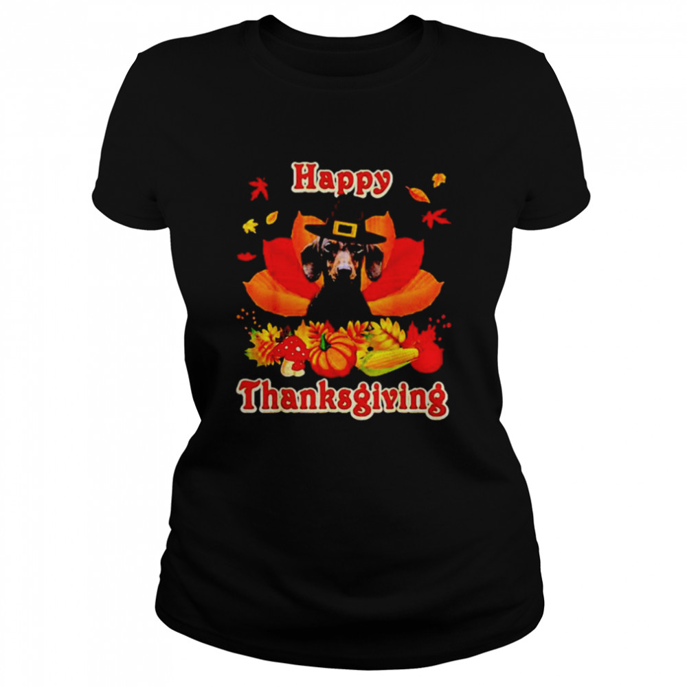 Dachshund happy thanksgiving shirt Classic Women's T-shirt