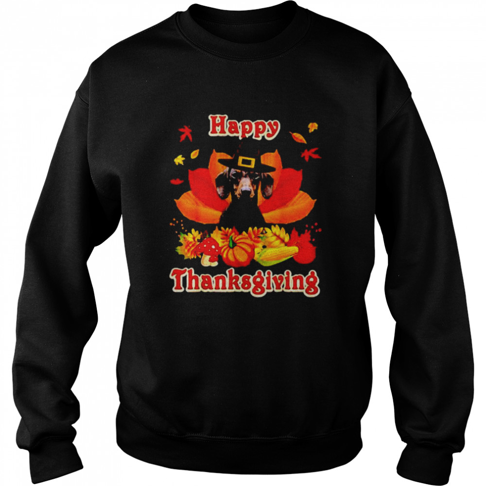 Dachshund happy thanksgiving shirt Unisex Sweatshirt