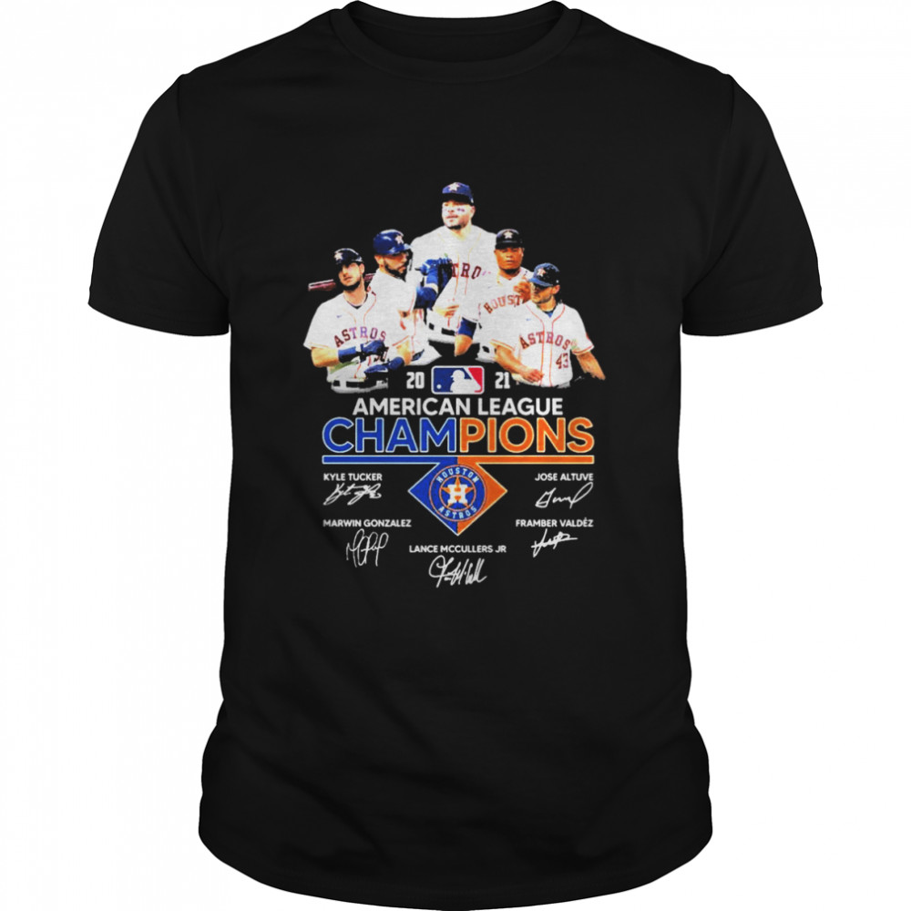 2021 American League Champions Houston Astros Kyle Tucker Jose Altuve Signatures  Classic Men's T-shirt
