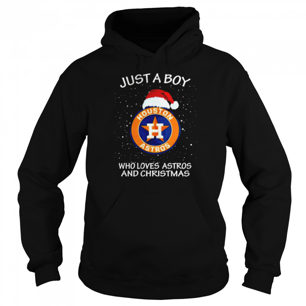 Houston Astros Just A Boy Who Loves Astros And Christmas Shirt