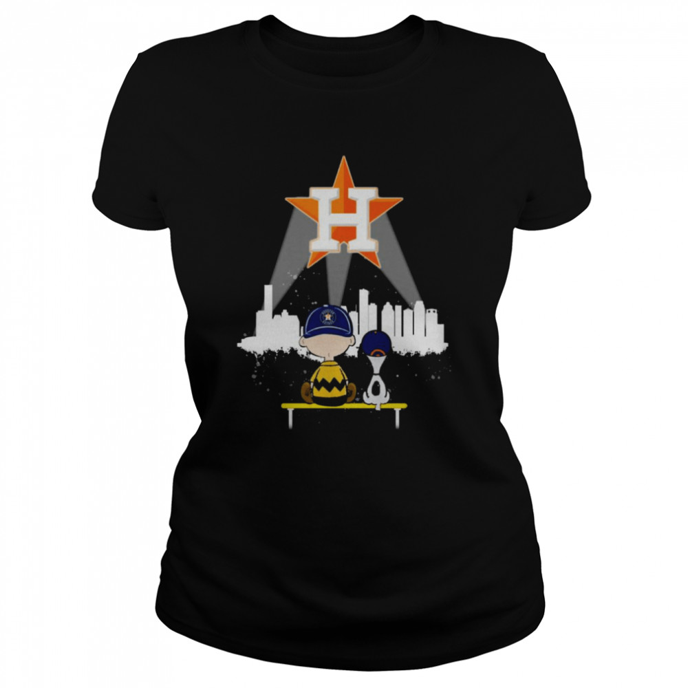 Peanuts Charlie Brown And Snoopy Playing Baseball Houston Astros Shirt