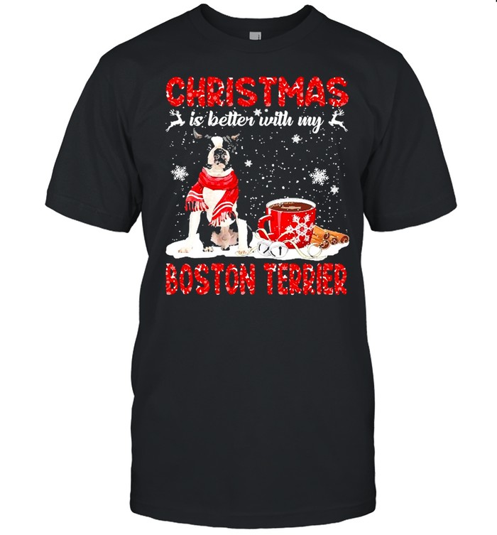 Christmas Is Better With My Black Boston Terrier Dog Sweater  Classic Men's T-shirt