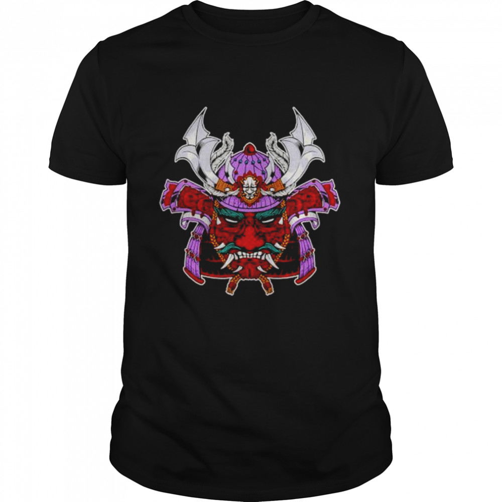 Demon Japan Samurai Mask Hannya Kanji Oni Harajaku shirt Classic Men's T-shirt