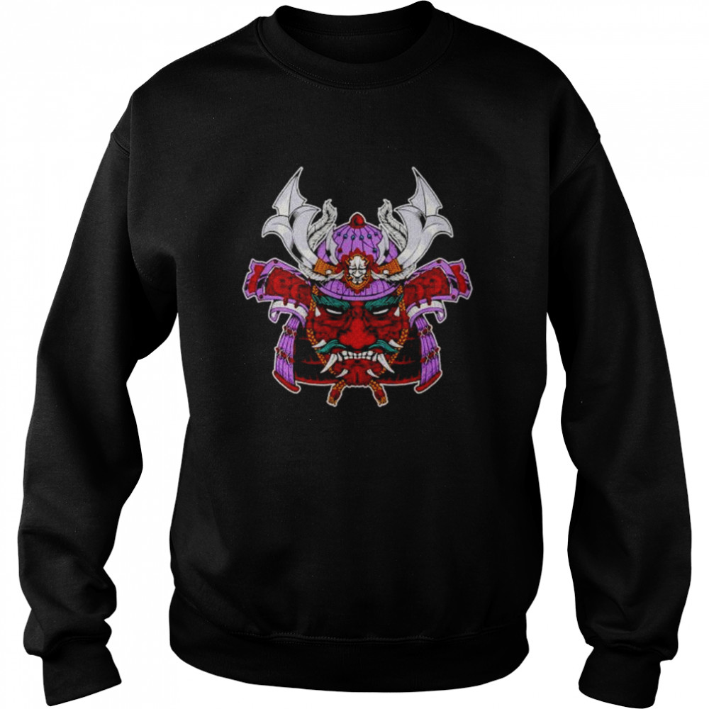 Demon Japan Samurai Mask Hannya Kanji Oni Harajaku shirt Unisex Sweatshirt