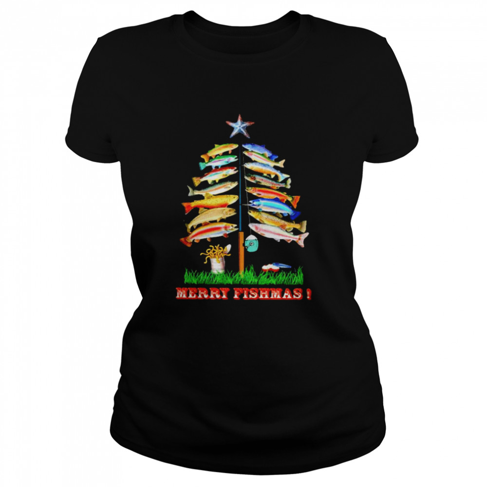 Merry Fishmas Tree Chrismas shirt Classic Women's T-shirt