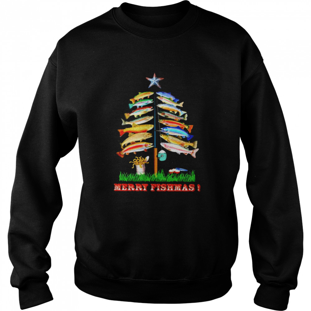 Merry Fishmas Tree Chrismas shirt Unisex Sweatshirt